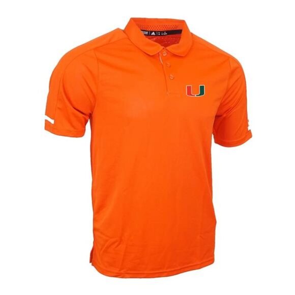 adidas Other - NEW Miami Hurricanes NCAA Adidas Men's  Orange Climachill Polo Shirt